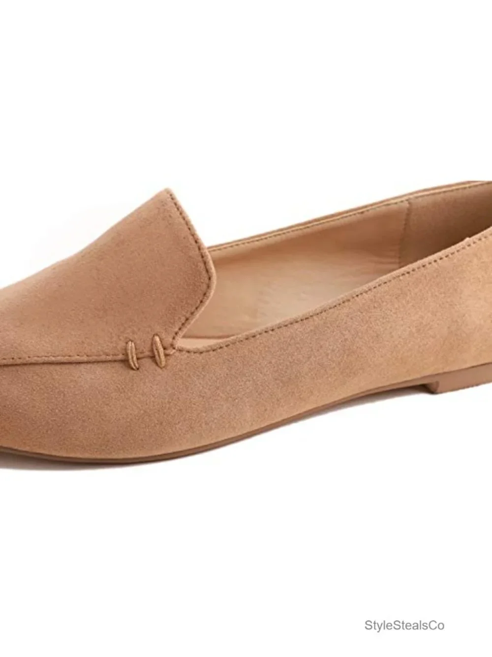 Women's Pointed Toe Faux Suede Loafer Flats Slip On Comfort Driving Office Shoes